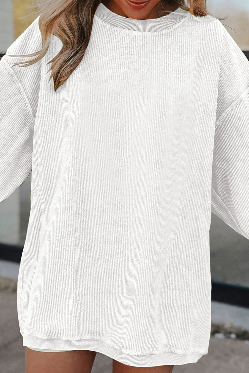 Orange JOLENE Ribbed Corded Oversized Sweatshirt