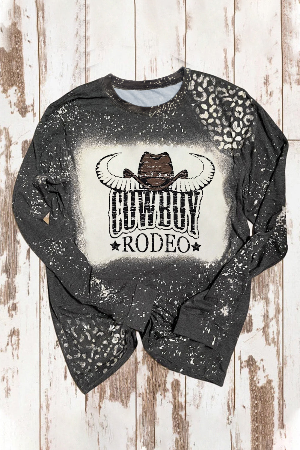 Retro Bleached Leopard Spot Pullover