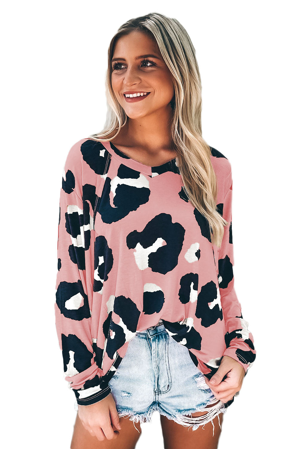 Print Long Sleeve Loose Top