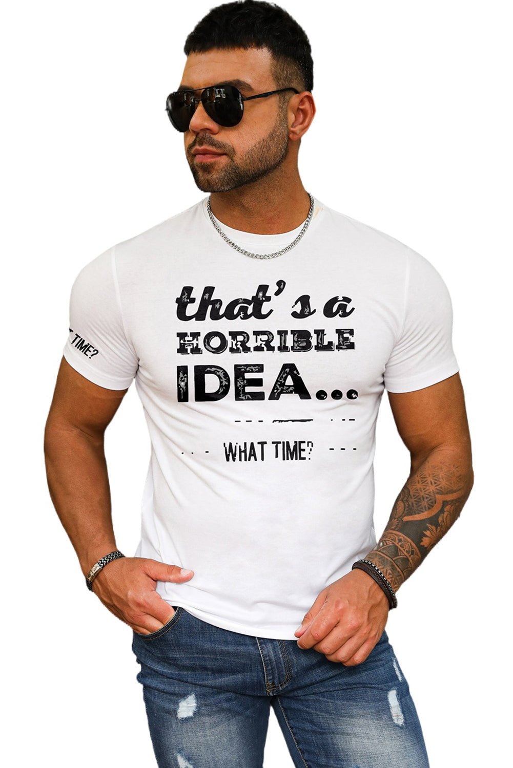 Letter Print Sheath Short Sleeve Men's T Shirt