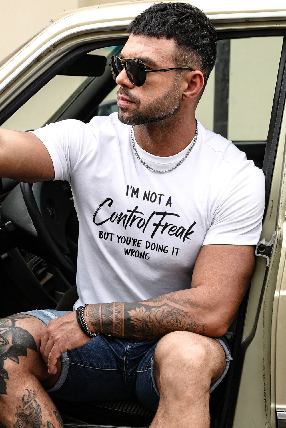 Letter Print Sheath Short Sleeve Men's T Shirt