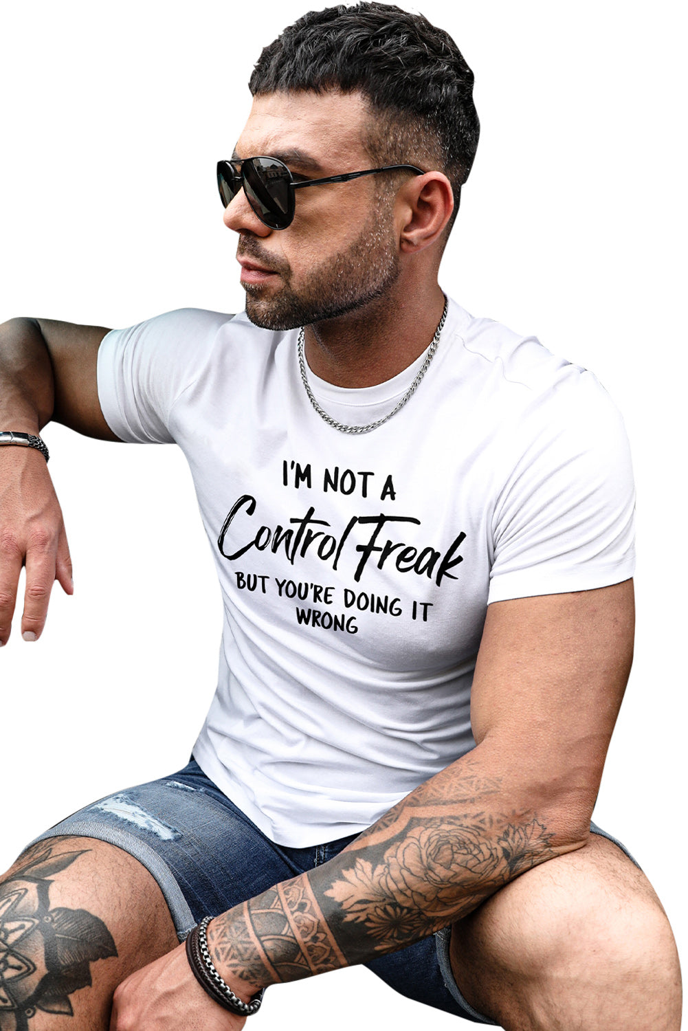 Letter Print Sheath Short Sleeve Men's T Shirt