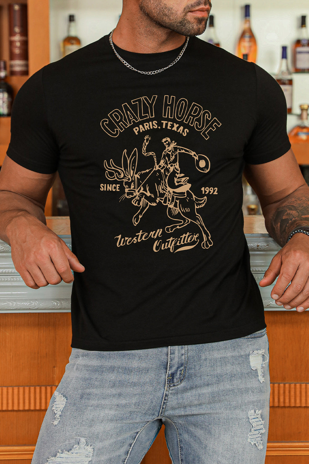 Letter Print Sheath Short Sleeve Men's T Shirt