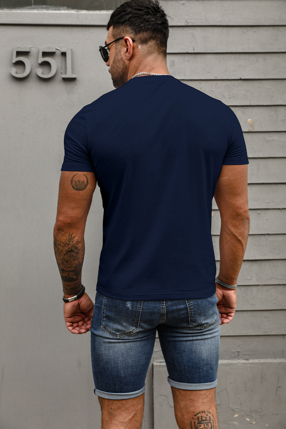 Letter Print Sheath Short Sleeve Men's T Shirt