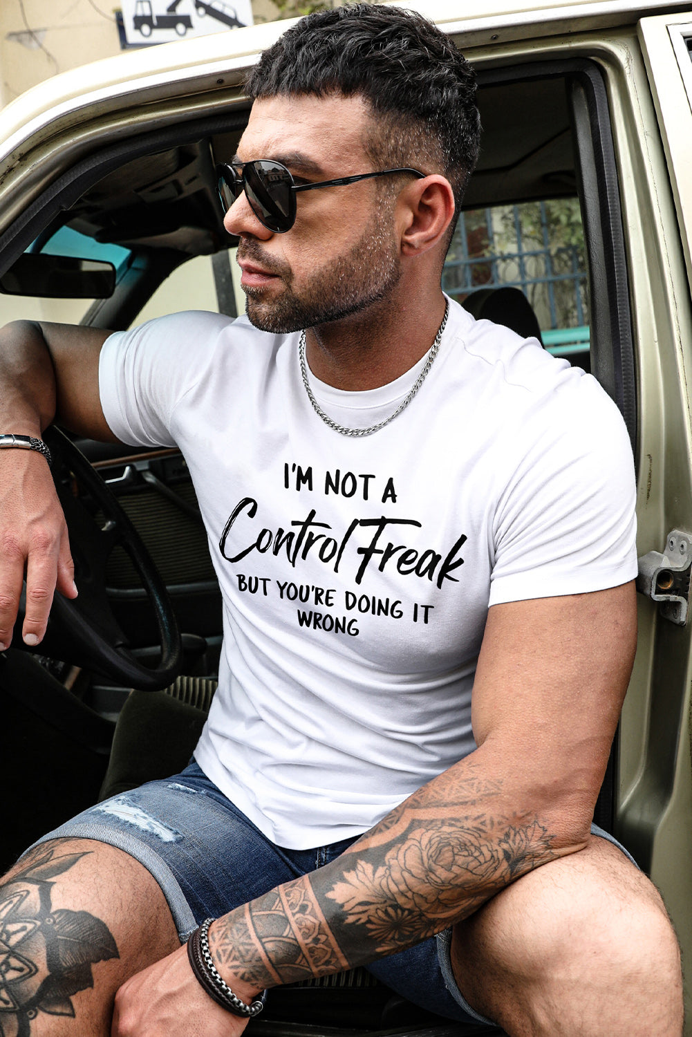 Letter Print Sheath Short Sleeve Men's T Shirt