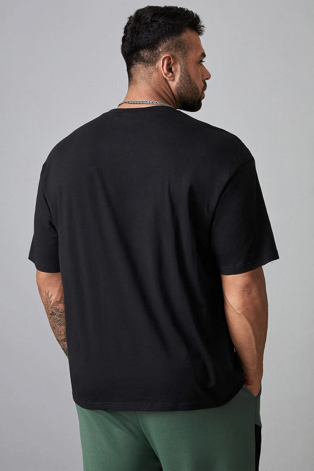 Robotic Bear Print Loose Drop Shoulder Men's T-shirt