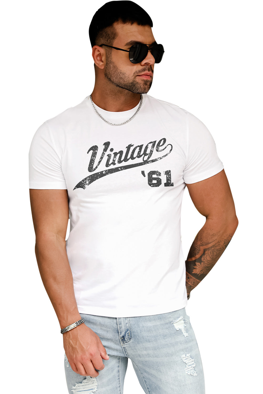 Letter Print Sheath Short Sleeve Men's T Shirt