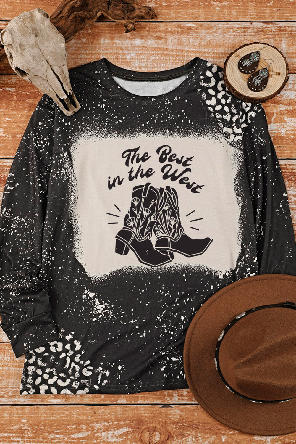 Retro Bleached Leopard Spot Pullover