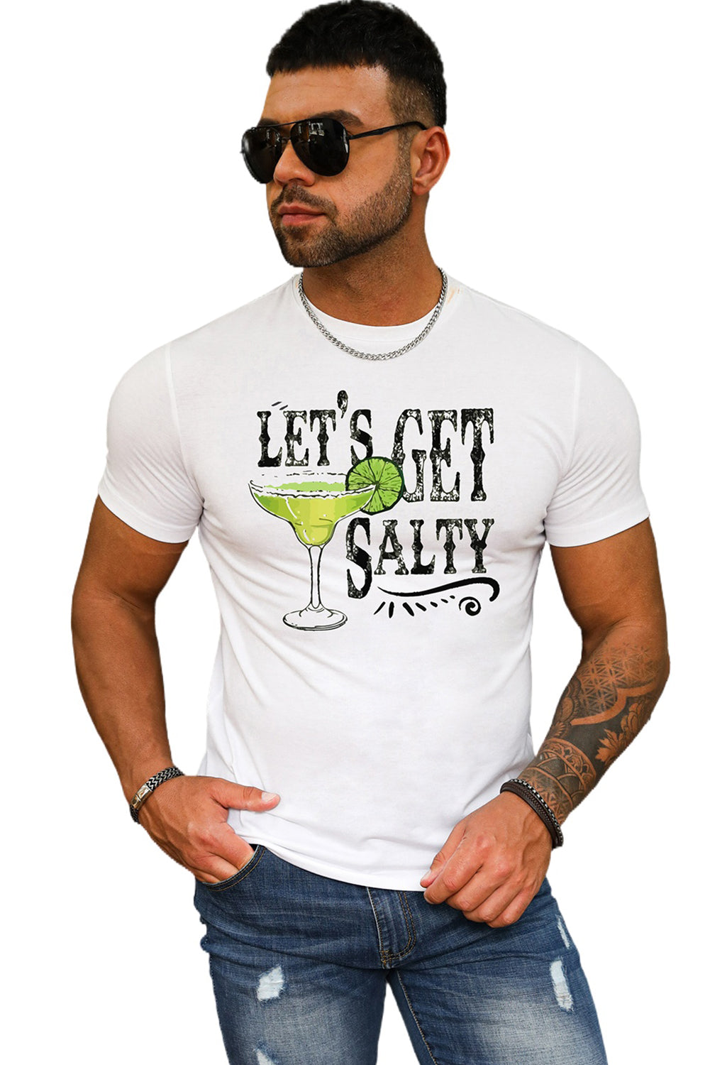 Letter Print Sheath Short Sleeve Men's T Shirt