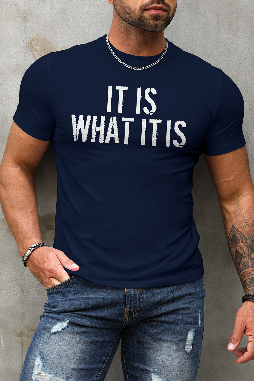 Letter Print Sheath Short Sleeve Men's T Shirt