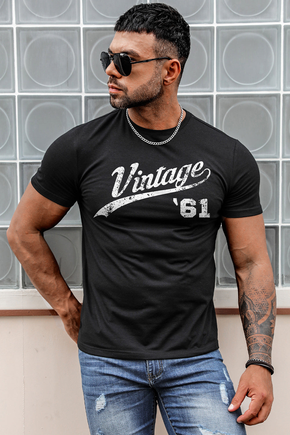 Letter Print Sheath Short Sleeve Men's T Shirt