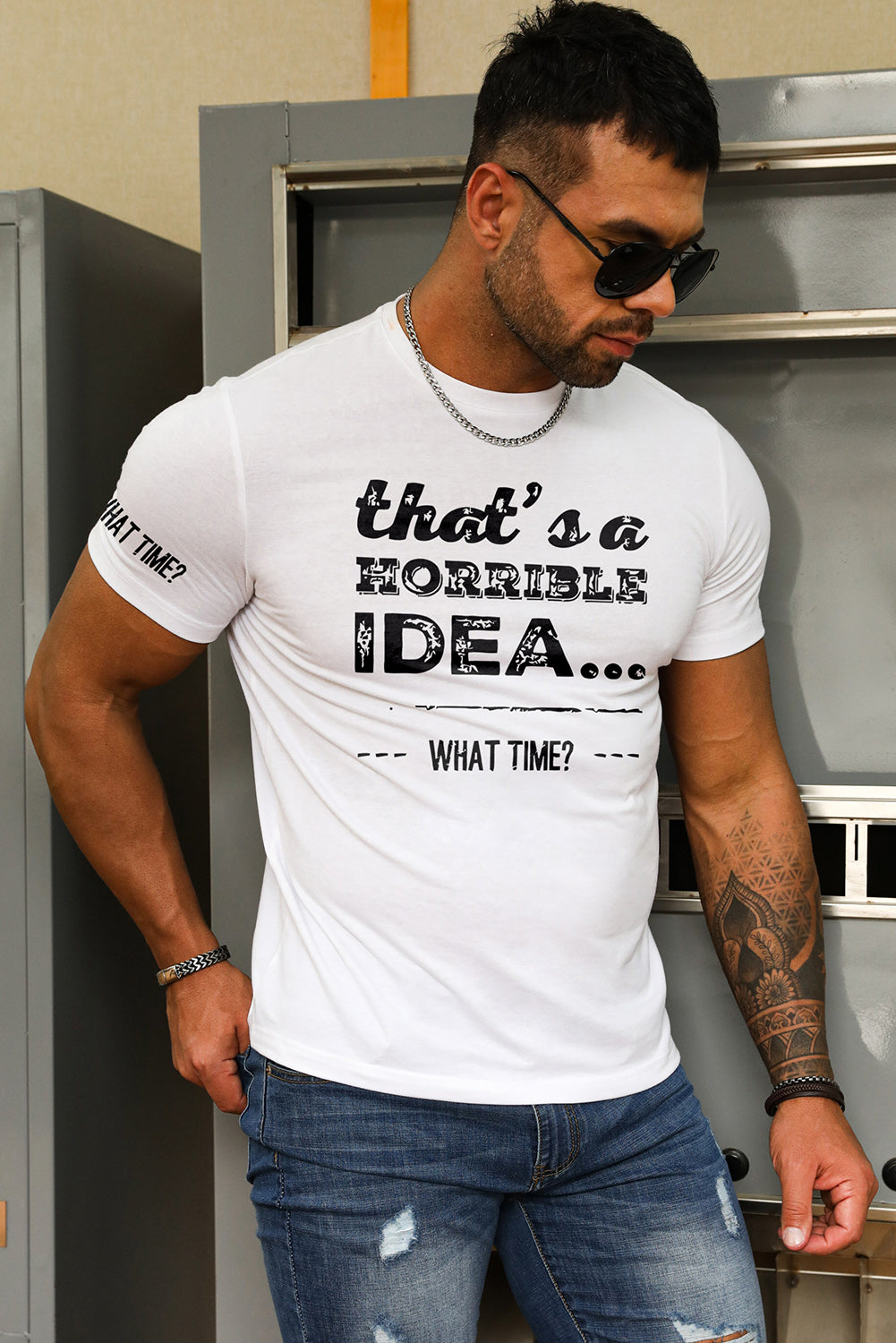 Letter Print Sheath Short Sleeve Men's T Shirt