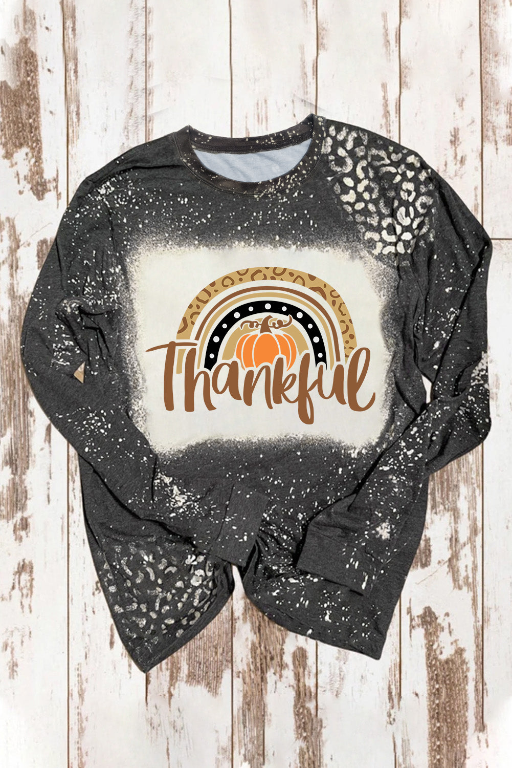 Retro Bleached Leopard Spot Pullover