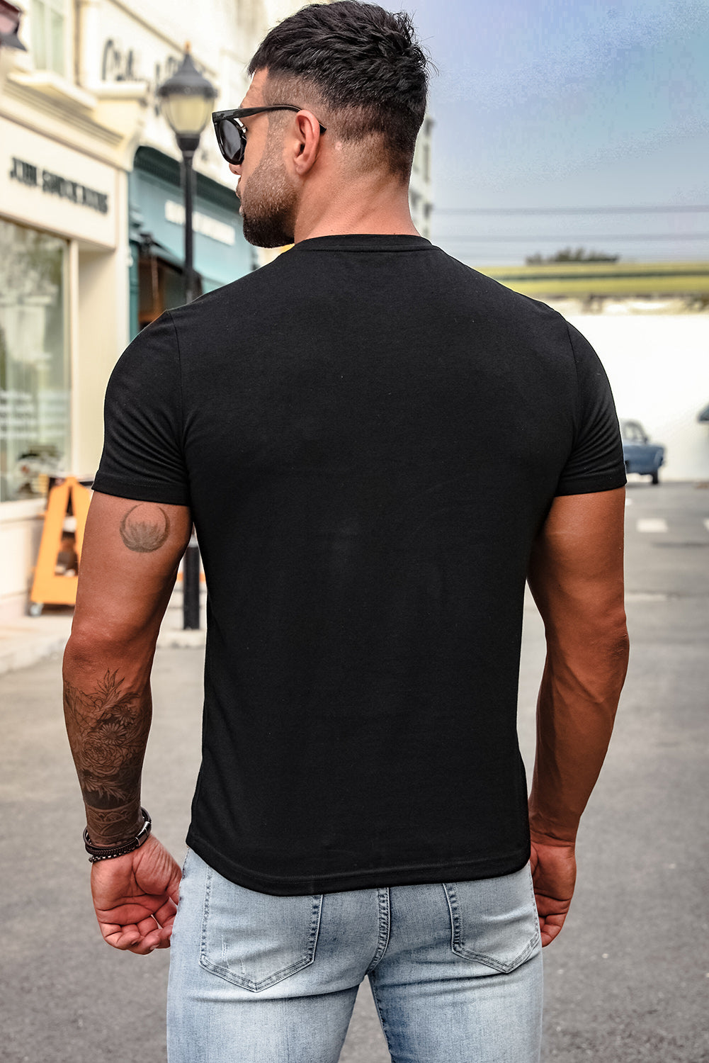 Letter Print Sheath Short Sleeve Men's T Shirt