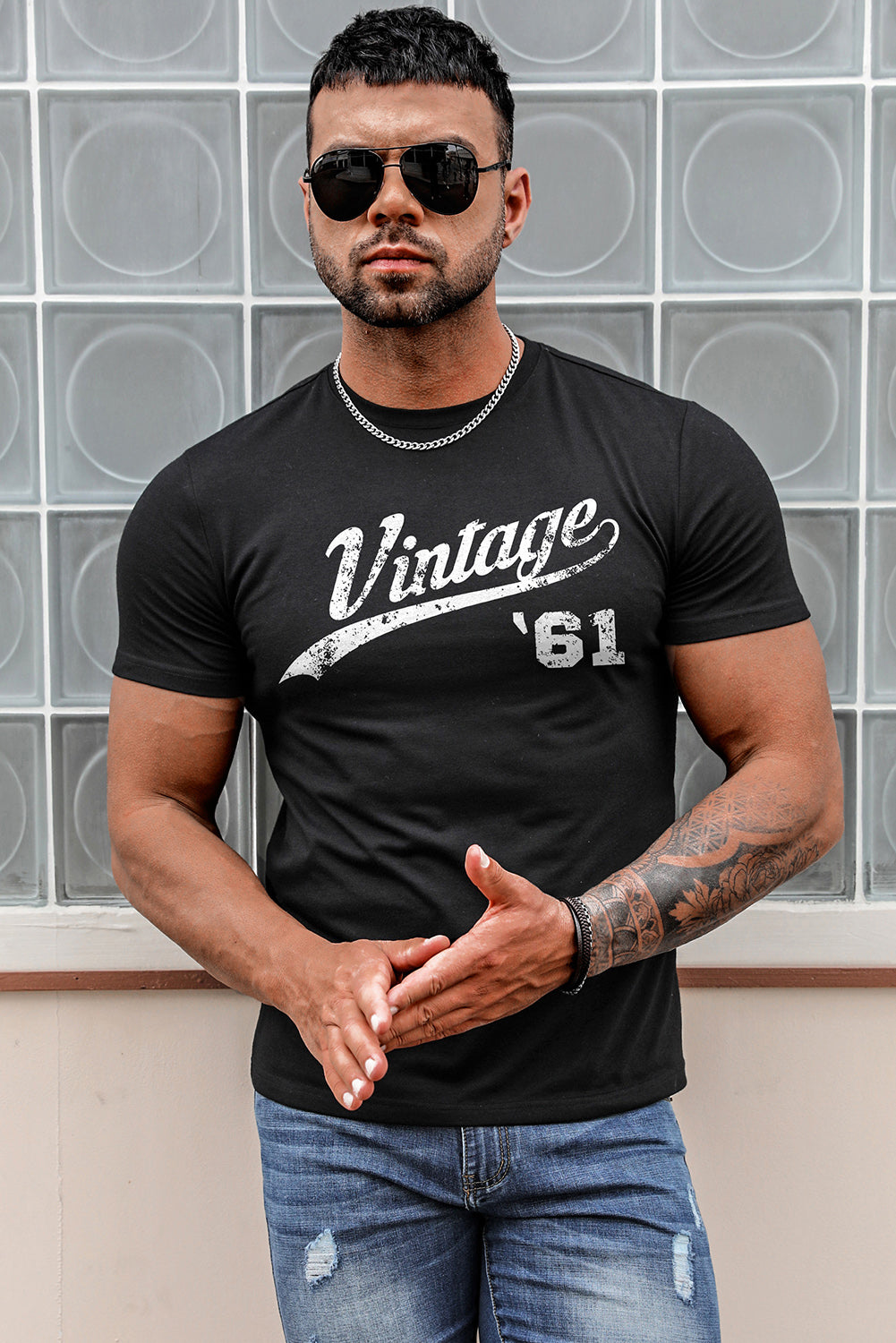 Letter Print Sheath Short Sleeve Men's T Shirt