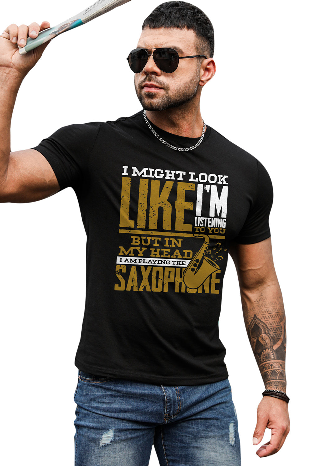 Letter Print Sheath Short Sleeve Men's T Shirt
