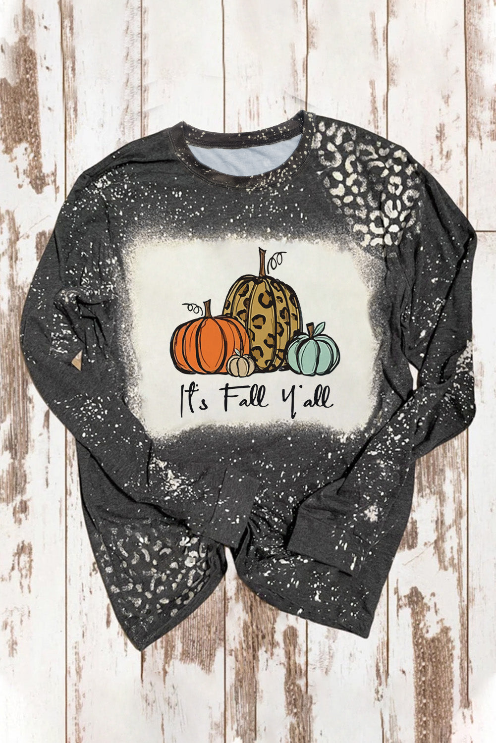 Retro Bleached Leopard Spot Pullover