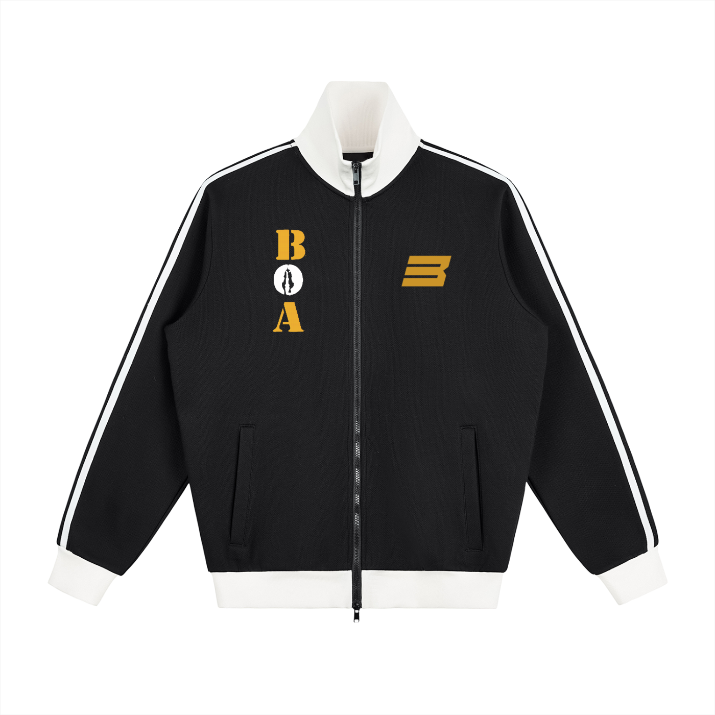Contrast Side Stripe Fleece Track Jacket