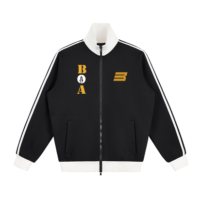Contrast Side Stripe Fleece Track Jacket