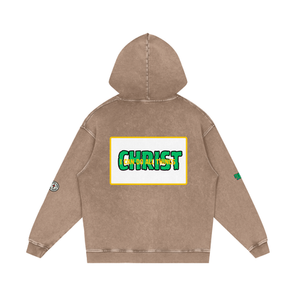 Snow Washed Loose Cotton Hoodie