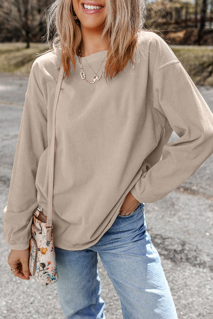 Orange JOLENE Ribbed Corded Oversized Sweatshirt
