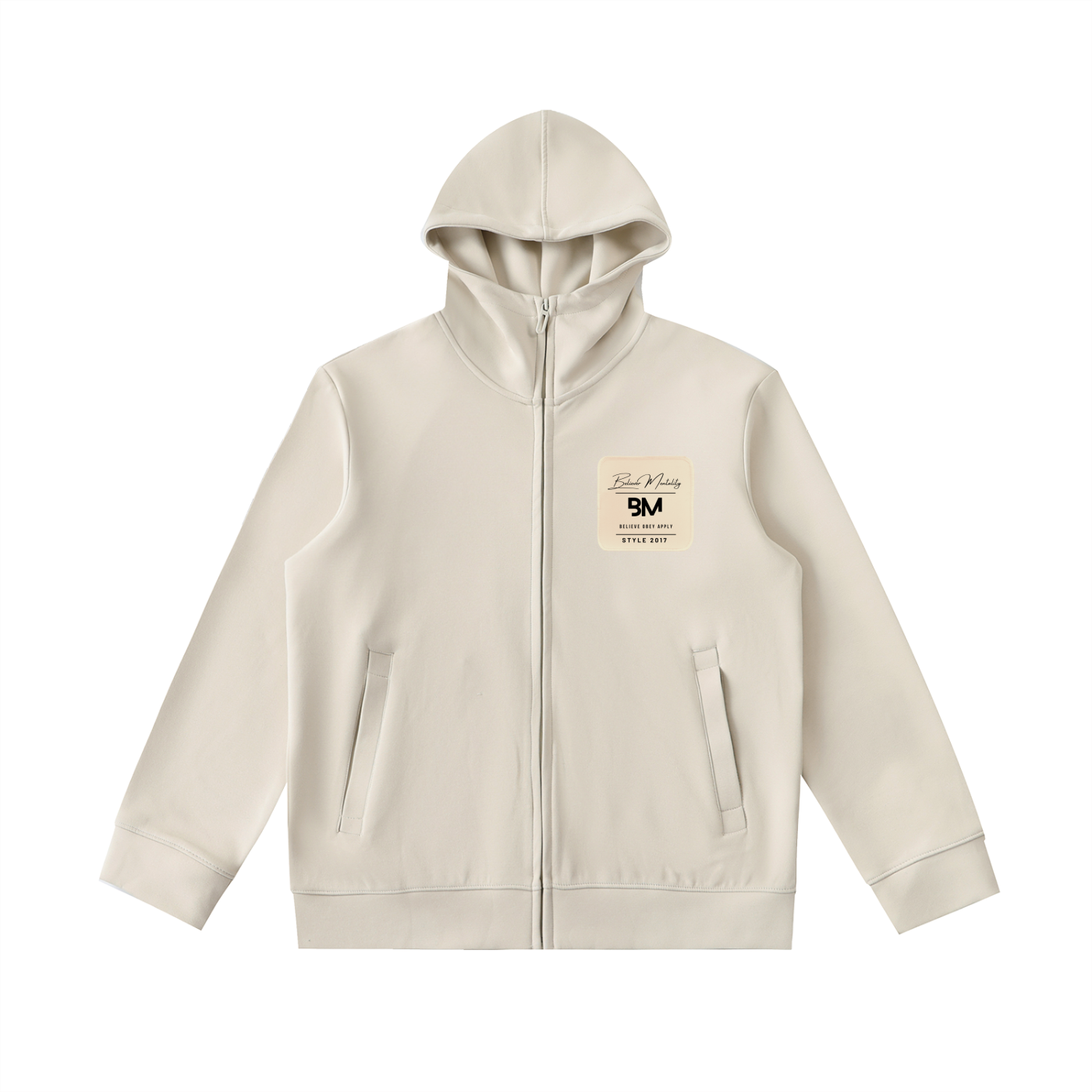 Essential Heavyweight High Neck  Zip-Up Hoodie