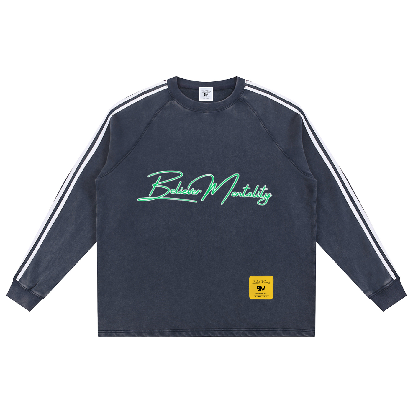 Snow Washed Contrast Tape Sweatshirt