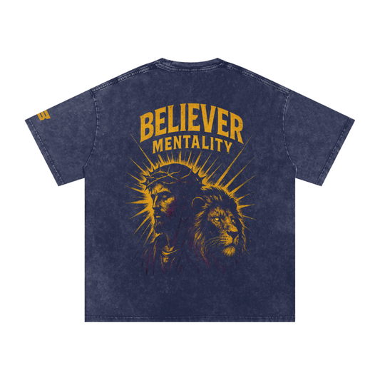 Snow Washed Oversized Cotton T-Shirt