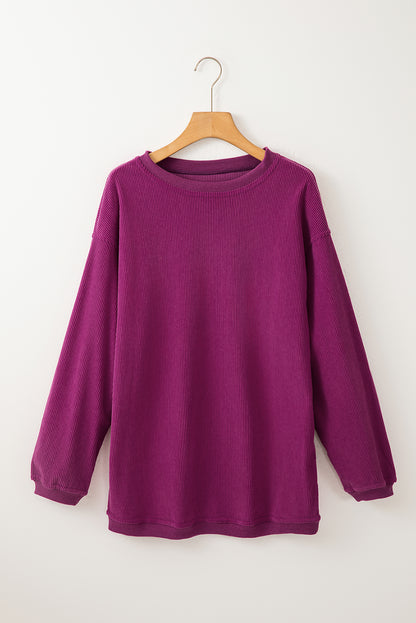 Orange JOLENE Ribbed Corded Oversized Sweatshirt