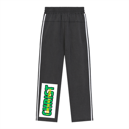 Snow Washed Contrast Tape Sweatpants