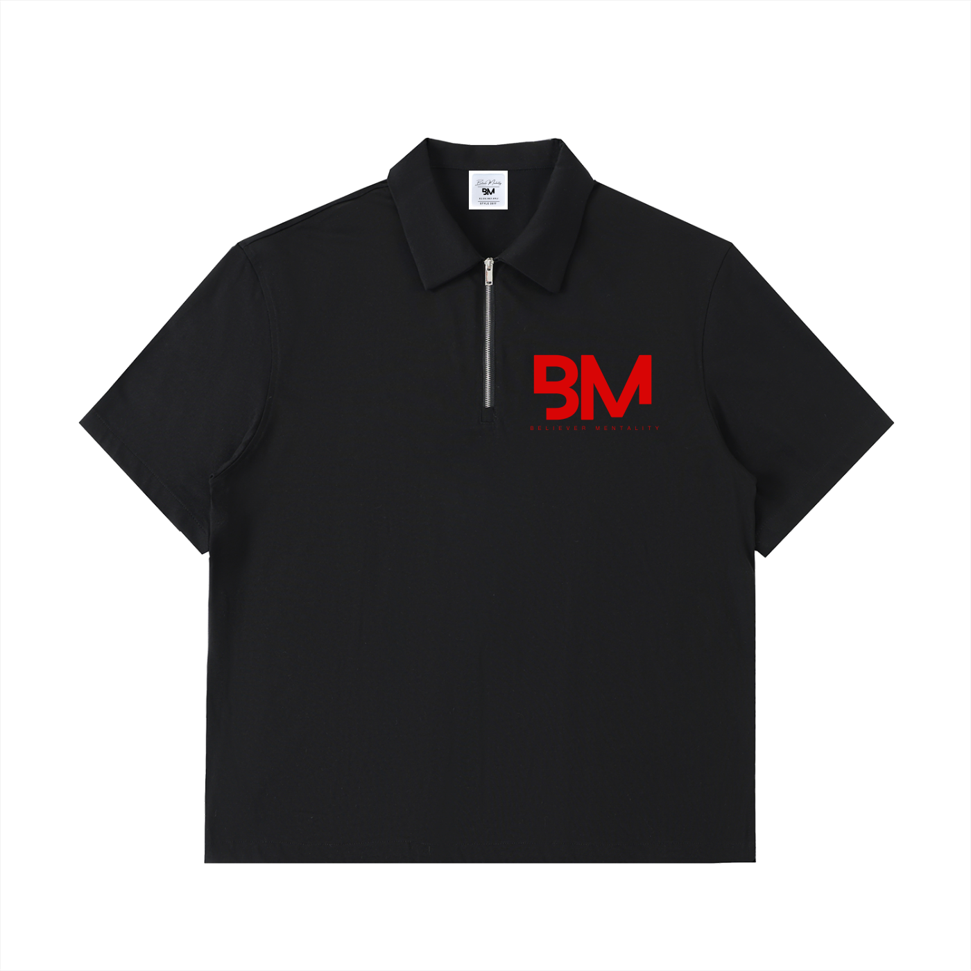 Half-Zip Cotton Polo Shirt