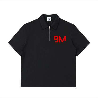 Half-Zip Cotton Polo Shirt