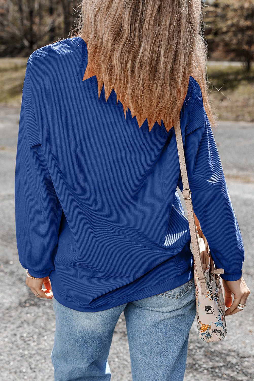 Orange JOLENE Ribbed Corded Oversized Sweatshirt