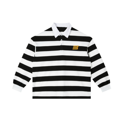 Color Block Stripe Polo Shirt