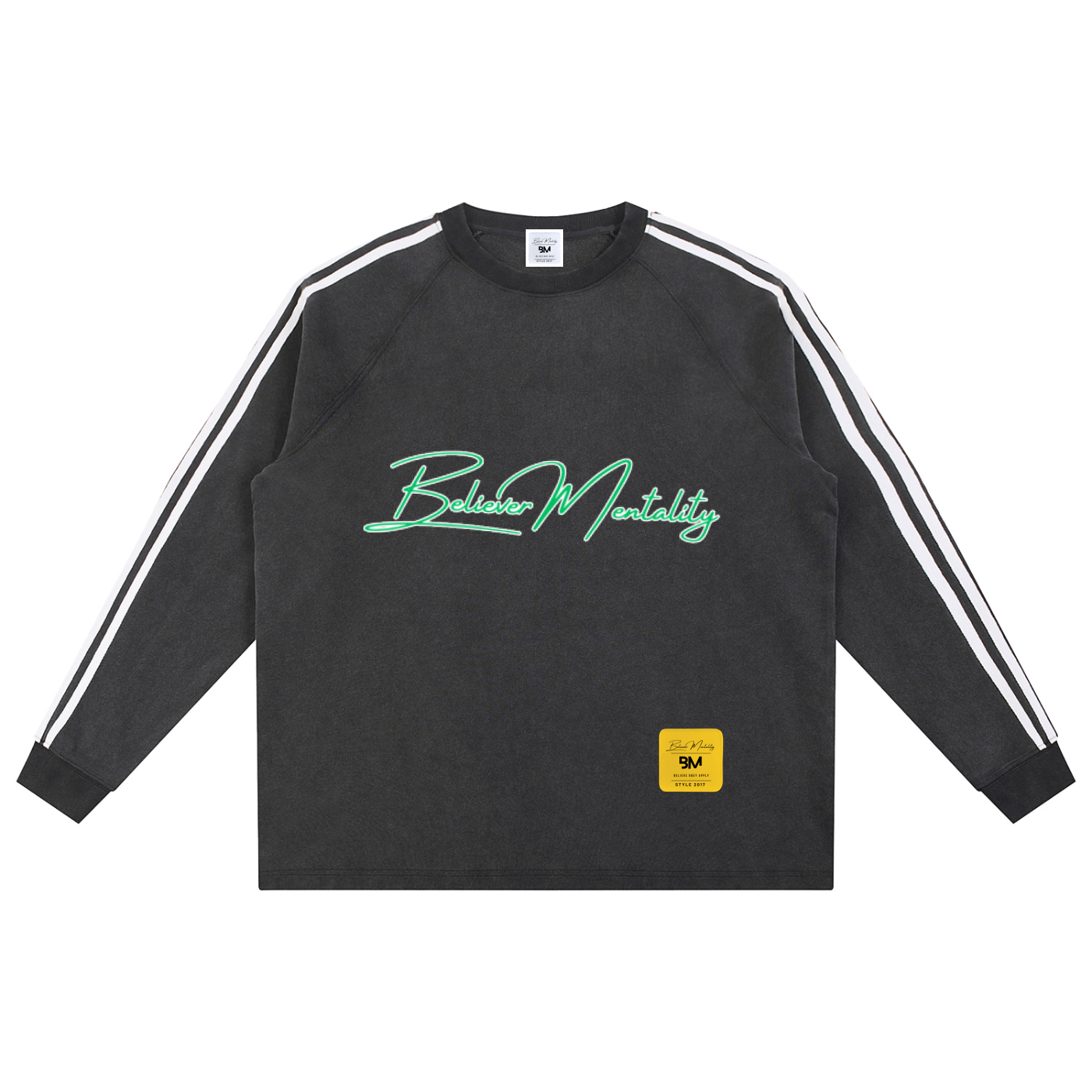 Snow Washed Contrast Tape Sweatshirt