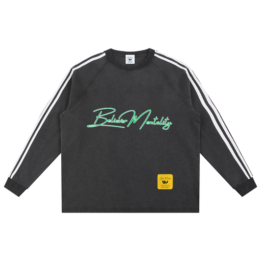 Snow Washed Contrast Tape Sweatshirt