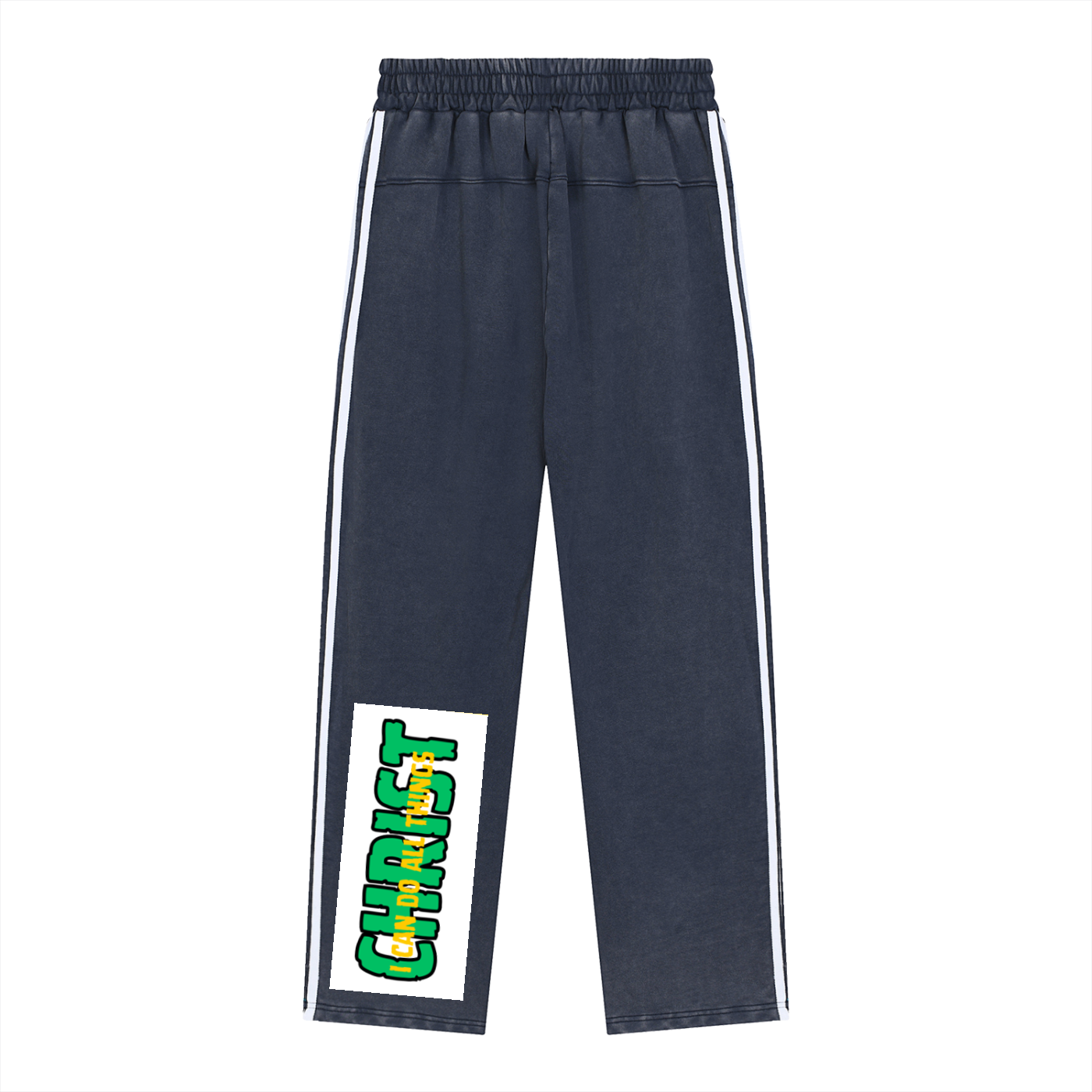 Snow Washed Contrast Tape Sweatpants