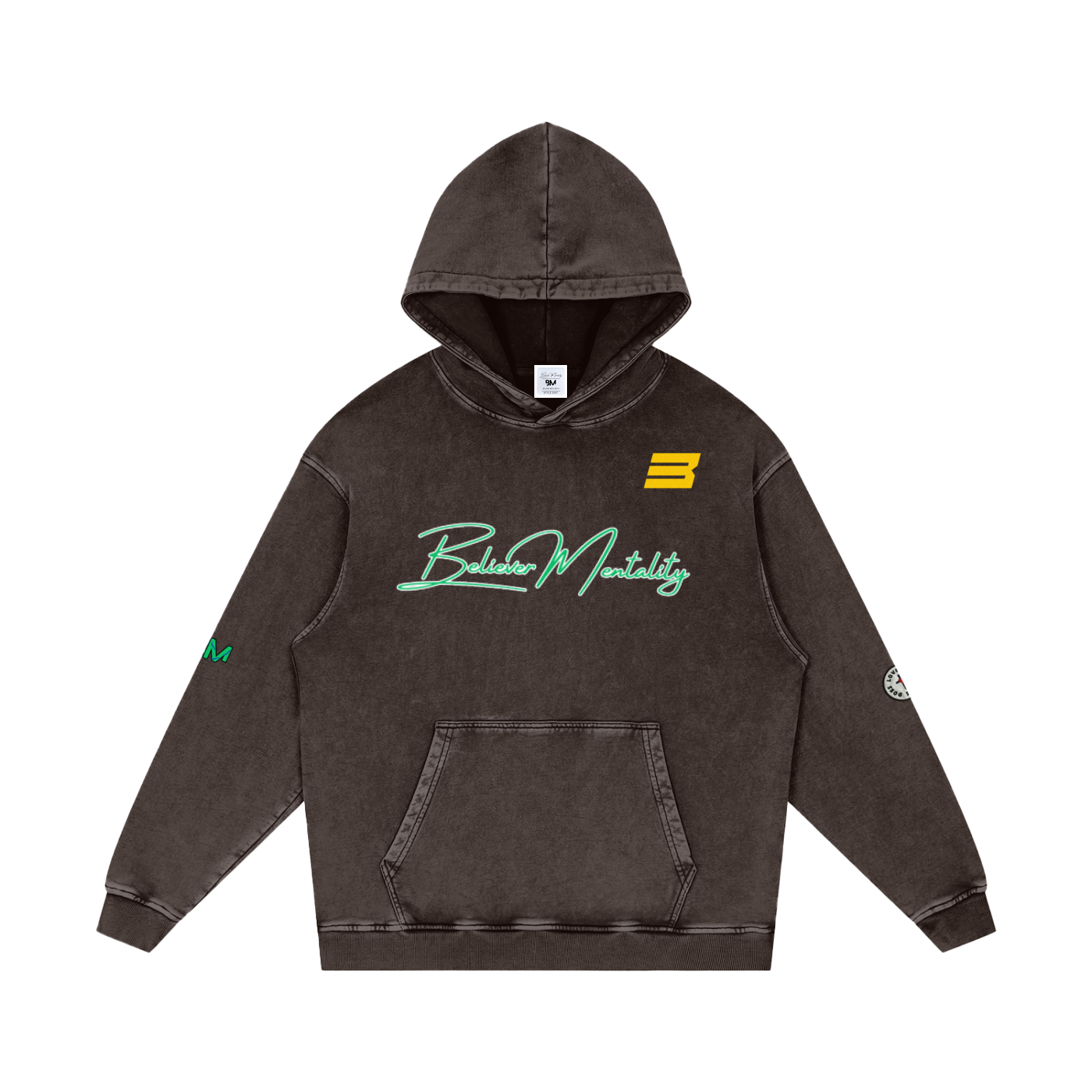 Snow Washed Loose Cotton Hoodie