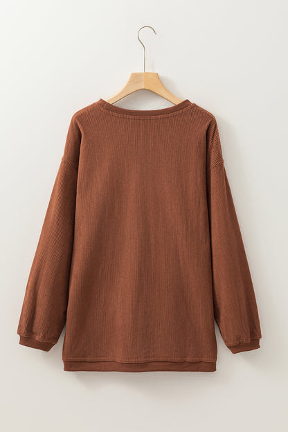 Orange JOLENE Ribbed Corded Oversized Sweatshirt