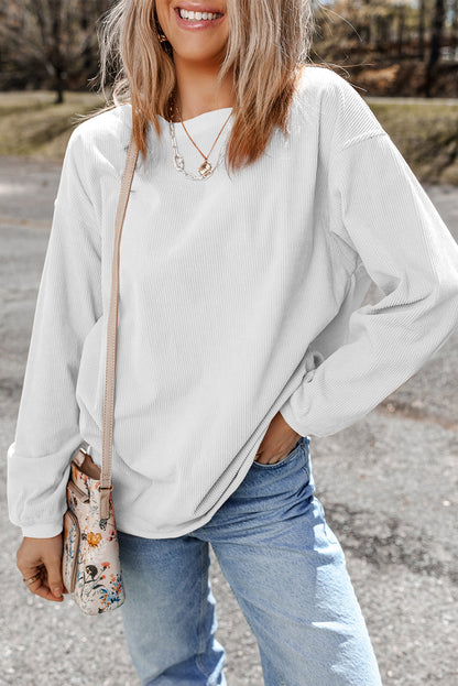 Orange JOLENE Ribbed Corded Oversized Sweatshirt