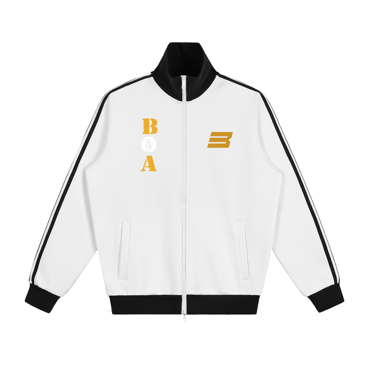 Contrast Side Stripe Fleece Track Jacket