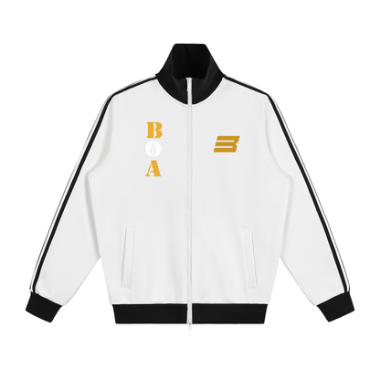 Contrast Side Stripe Fleece Track Jacket