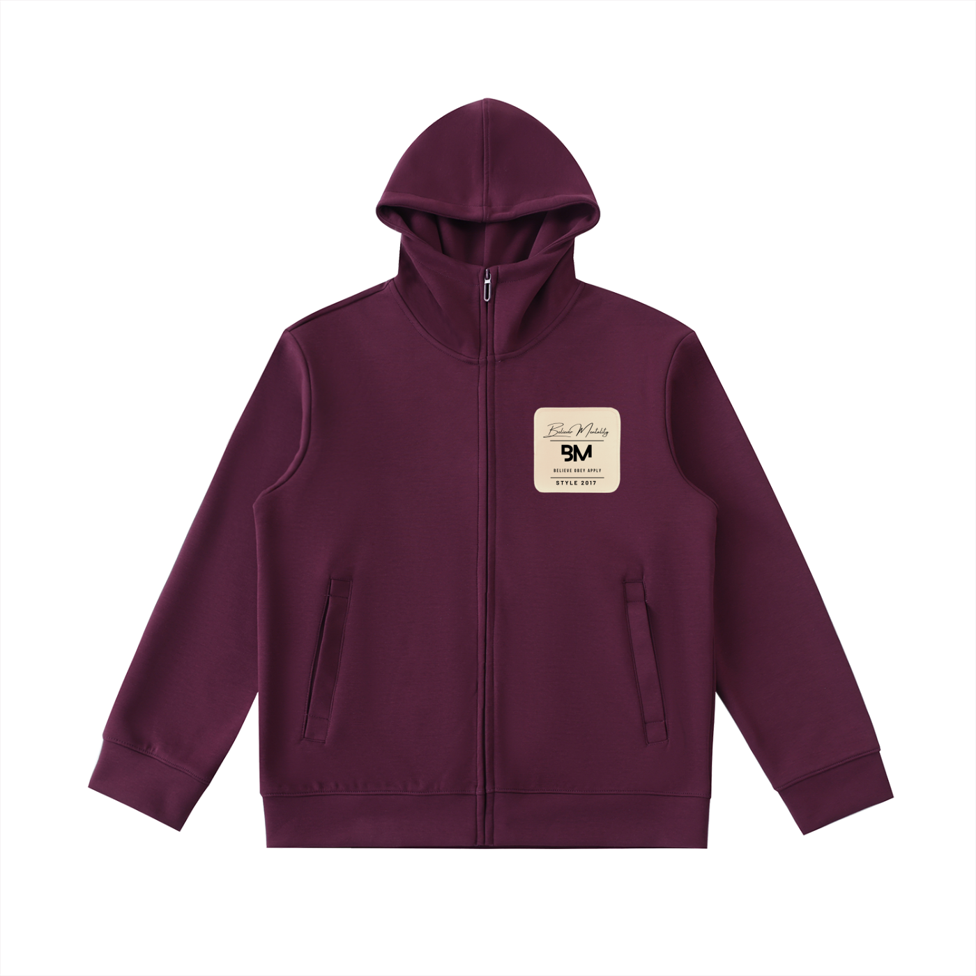 Essential Heavyweight High Neck  Zip-Up Hoodie
