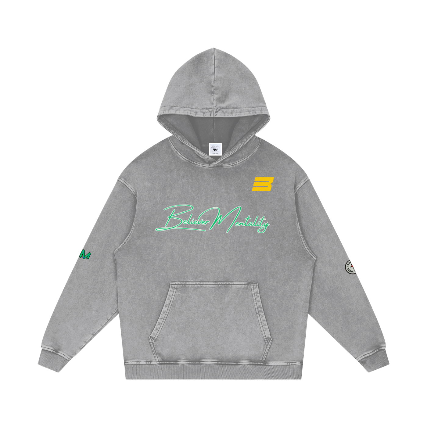 Snow Washed Loose Cotton Hoodie
