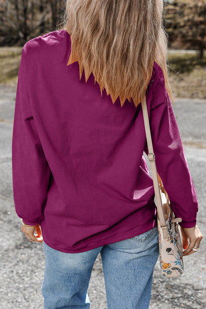 Orange JOLENE Ribbed Corded Oversized Sweatshirt