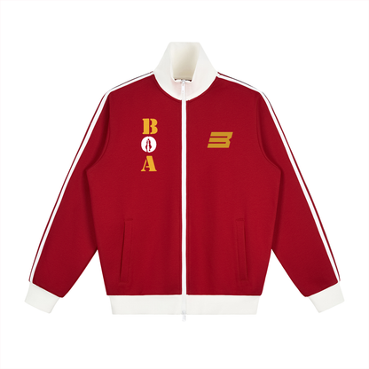 Contrast Side Stripe Fleece Track Jacket