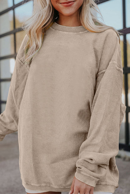 Orange JOLENE Ribbed Corded Oversized Sweatshirt