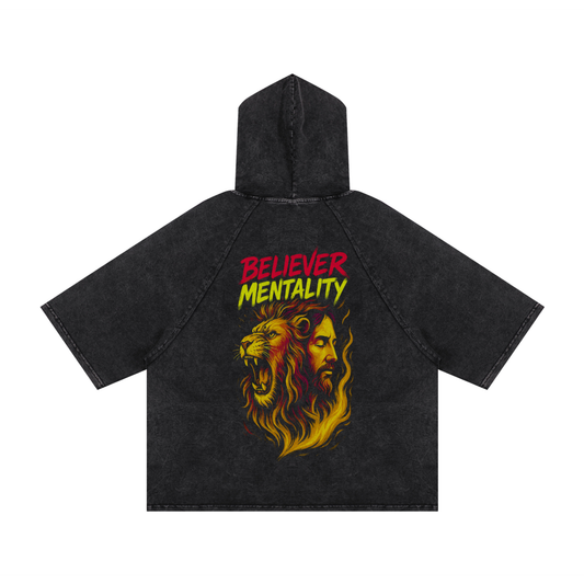 Snow Washed Hooded Boxy T-Shirt