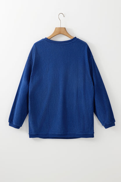 Orange JOLENE Ribbed Corded Oversized Sweatshirt