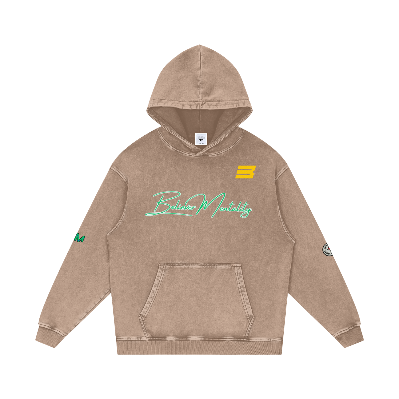 Snow Washed Loose Cotton Hoodie